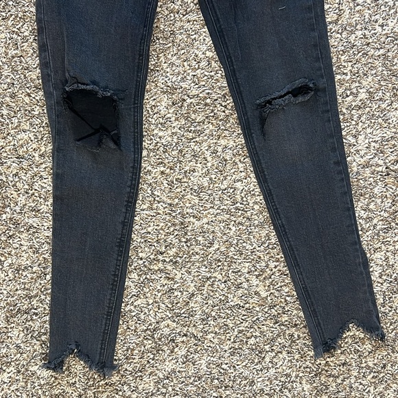 If these jeans could talk… Distressed Grey Black Jeans - Picture 4 of 9